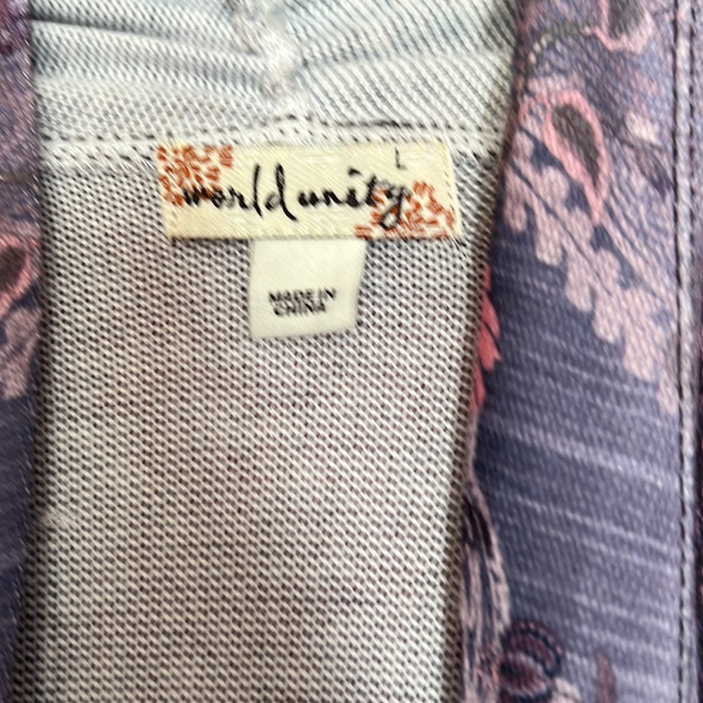 World Unity Open Front Sweater - Worn And Washed … - image 2